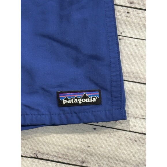 PATAGONIA Mens Baggies Nylon Short Sz S Blue Mesh Lined Active Gym 7” Inseam - Picture 6 of 16